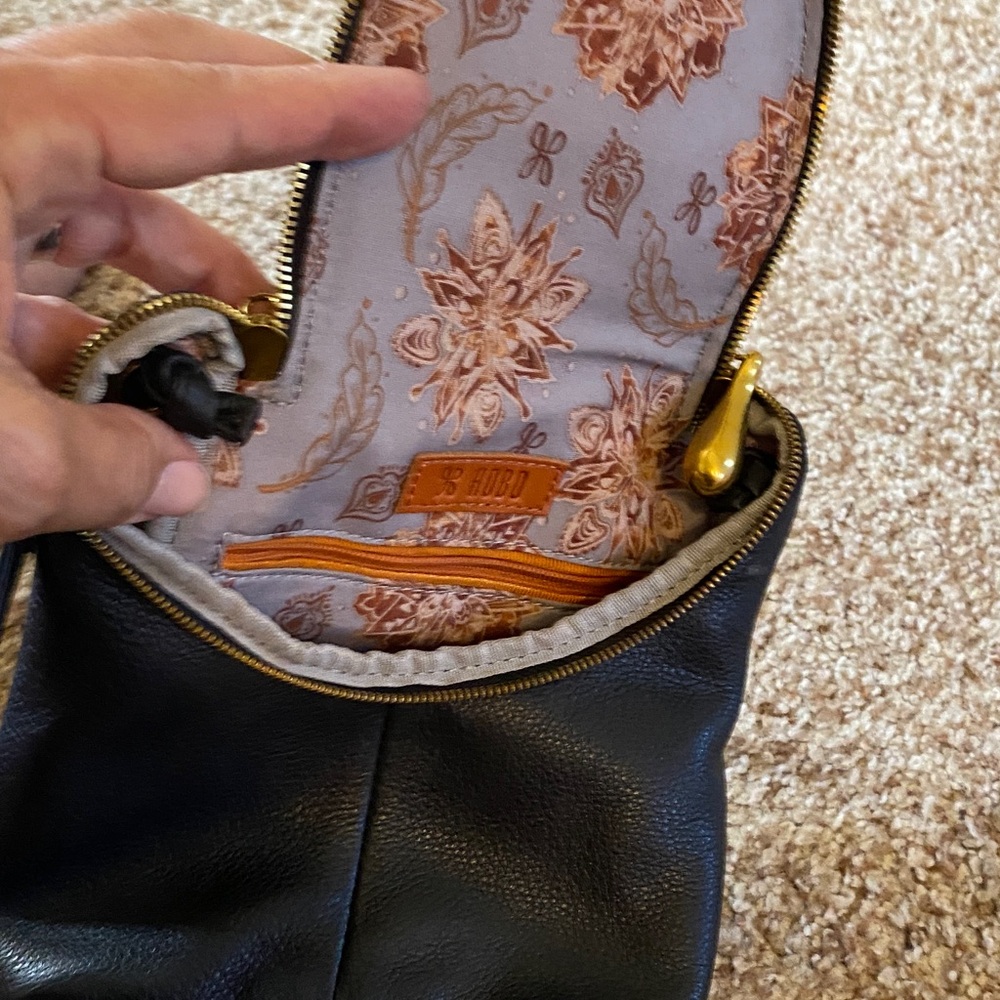 Hobo Black Leather Crossbody Bag - Picture 2 of 2